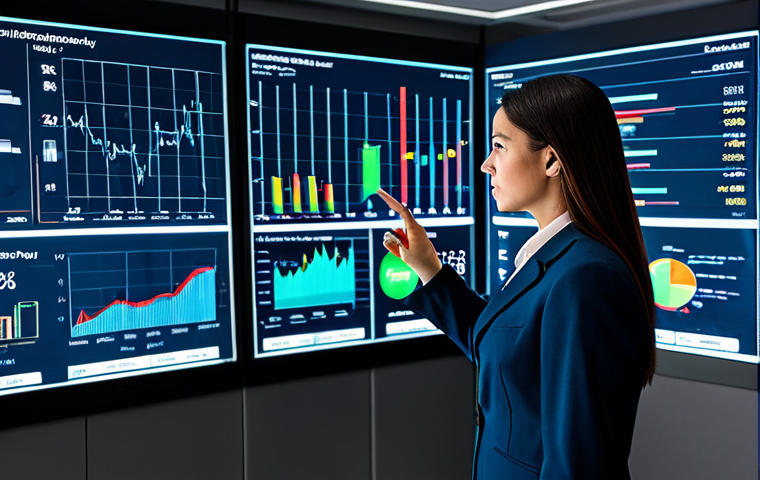 **Prompt for Economic Volatility in Real Estate**
A professional financial analyst, fully clothed in a modest business suit, stands in a sleek, modern office. Large, transparent digital screens around them display complex holographic financial dashboards with dynamic graphs showing fluctuating interest rates and property value trends. The analyst has a thoughtful, focused expression, observing the data. The scene is captured with professional studio lighting.
* Quality markers: High-resolution, professional photography, perfect anatomy, correct proportions, natural pose, well-formed hands, proper finger count, natural body proportions.
* Safety terms: Safe for work, appropriate content, fully clothed, professional dress.