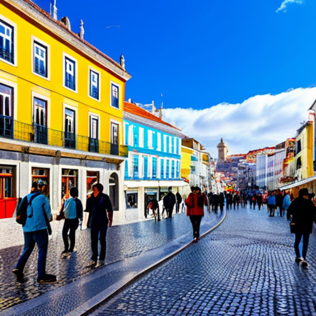 Lisbon Real Estate Boom**

A vibrant street scene in Lisbon's historic Alfama district, Portugal. Colorful buildings with renovated facades line the narrow cobblestone streets. Tourists and locals stroll past trendy cafes and shops. The sky is bright blue with a few scattered clouds. Capture the feeling of a thriving real estate market fueled by tourism and urban renewal.

Keywords: Lisbon, Alfama, Portugal, real estate, tourism, urban renewal, colorful, vibrant, cobblestone streets, cafes, shops, sunny day.

**