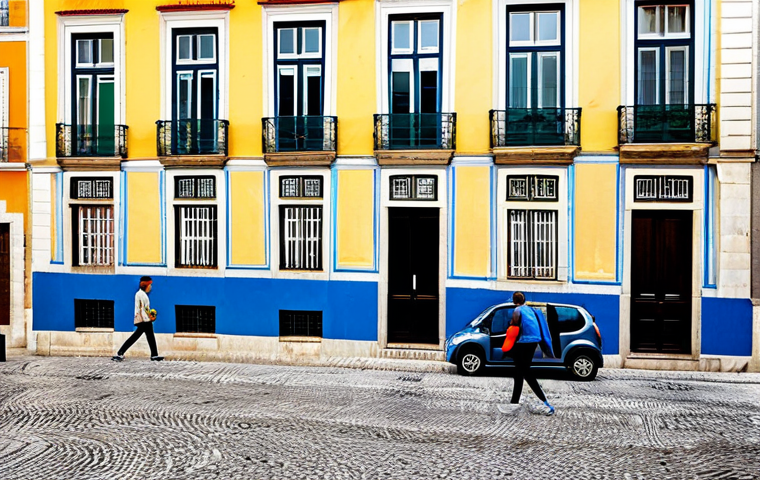 Strategic Location**

"A vibrant street scene in Lisbon, Portugal, showcasing a renovated apartment building with traditional Portuguese tiles, safe for work, appropriate content, fully clothed pedestrians, professional photography, bustling environment, modest architecture, natural lighting, perfect anatomy, correct proportions, family-friendly"

**