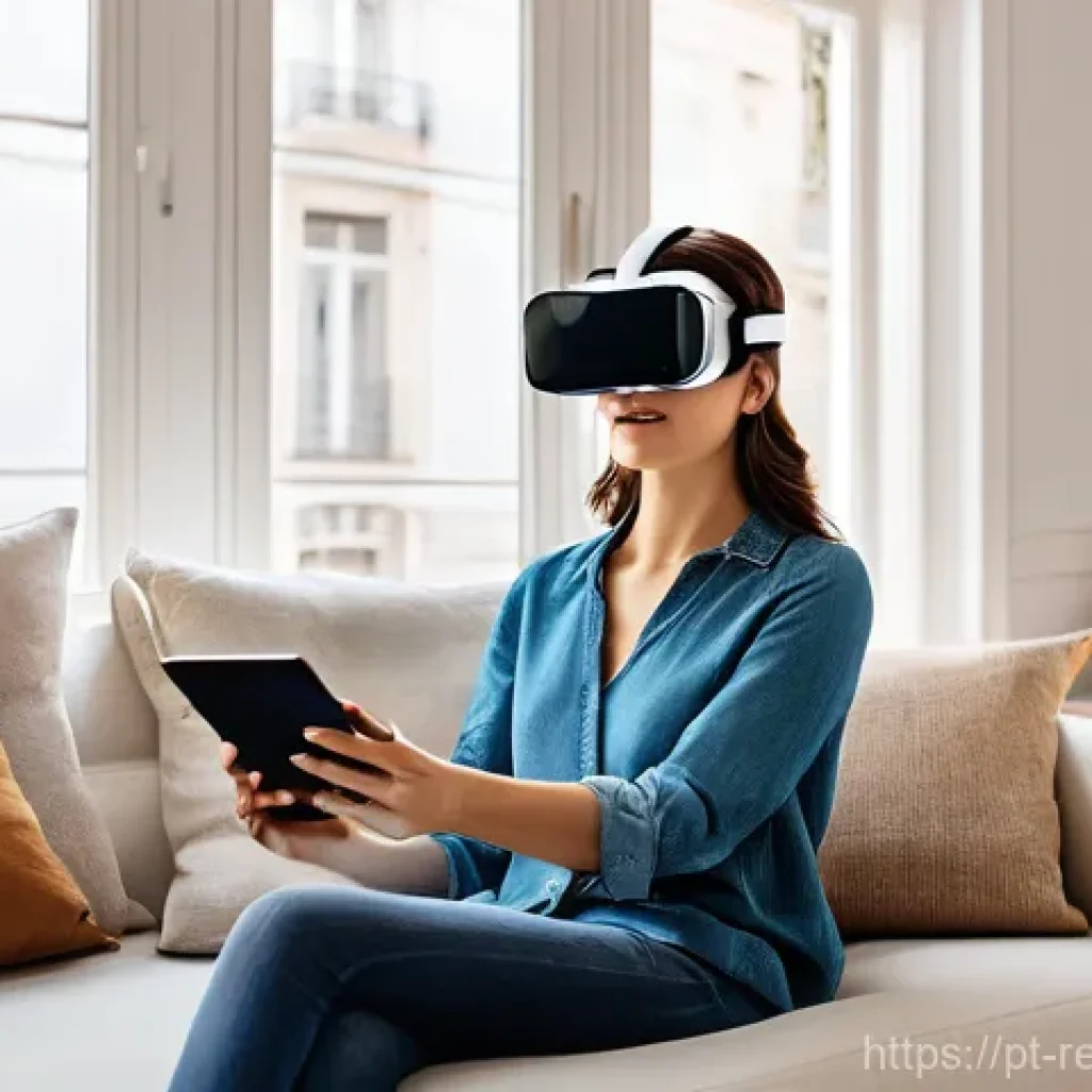 부동산 시장의 글로벌 경쟁력 분석 - **Prompt:** A modern, tech-savvy woman in her late 20s or early 30s, dressed in stylish casual wear,...