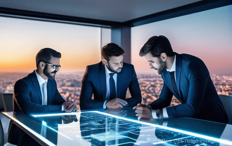 부동산 시장의 비트코인 결제 가능성 - **Prompt 1: Seamless Global Property Transaction**
    "A diverse group of professionals and investo...