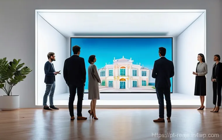 부동산 시장의 비트코인 결제 가능성 - **Prompt 1: Seamless Global Property Transaction**
    "A diverse group of professionals and investo...