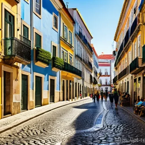 Home 27 부동산 시장에서의 외국인 투자 동향 - **"A vibrant street scene in the historic Alfama district of Lisbon, Portugal. The image showcases c...