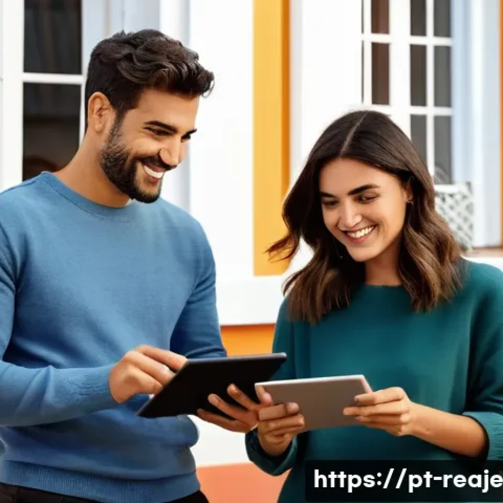 경제 불황과 부동산 시장의 관계 - **Prompt:** A young Portuguese couple in their late 20s to early 30s, dressed in smart casual attire...