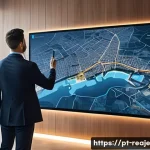 Home 13 2024년 상업용 부동산 투자 전략 - A dynamic, wide-angle shot of a diverse group of investors, both men and women in business casual at...