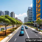 Home 19 부동산 시장에서의 투자 성공 사례 - A vibrant urban scene showcasing a newly developed emerging neighborhood in Brazil, featuring modern...