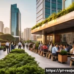 Home 18 2024년 상반기 부동산 시장 예측 - A vibrant urban cityscape of downtown São Paulo, showcasing modern high-rise residential buildings w...