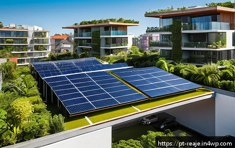 부동산 시장의 커뮤니티 개발 전망 - A modern urban residential community in Brazil featuring eco-friendly architecture with solar panels...